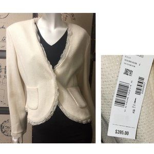 NWT cream virgin wool jacket size 12